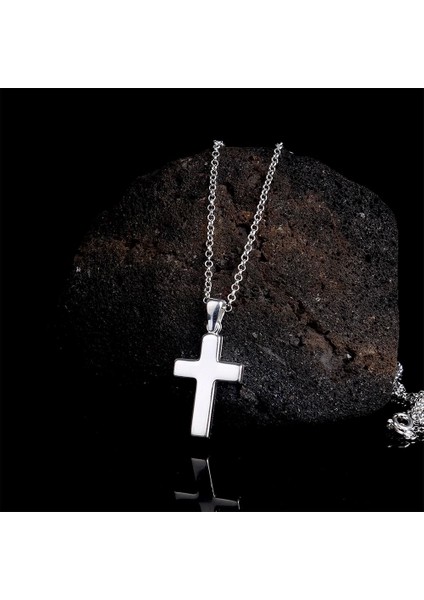 925 Ayar Gümüş Haç Sembollü Küçük Boy Erkek Kolye modelleri