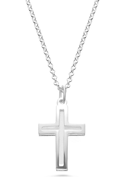 925 Ayar Gümüş Haç Sembollü Küçük Boy Erkek Kolye fırsatları