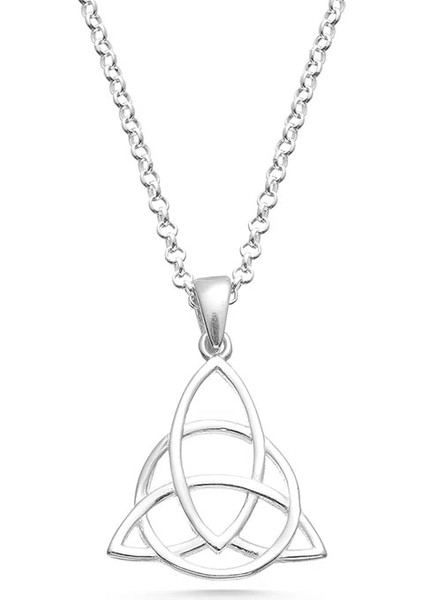 İpek Silver 925 Ayar Gümüş Triquetra Geometrik Desenli Erkek Kolye