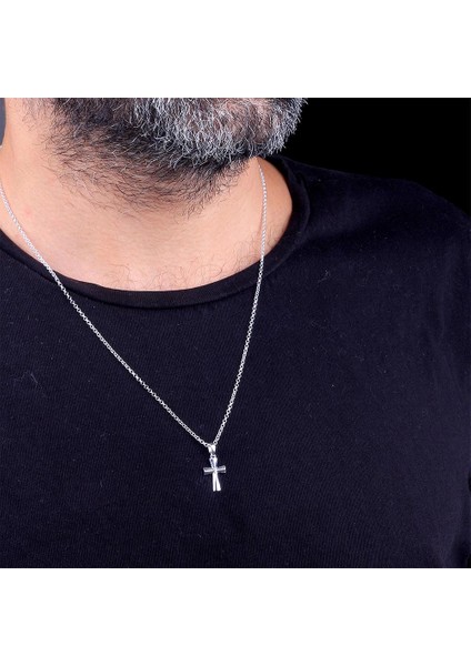 925 Ayar Gümüş Haç Sembollü Küçük Boy Erkek Kolye fiyatları