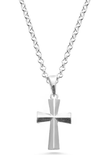 925 Ayar Gümüş Haç Sembollü Küçük Boy Erkek Kolye fırsatları