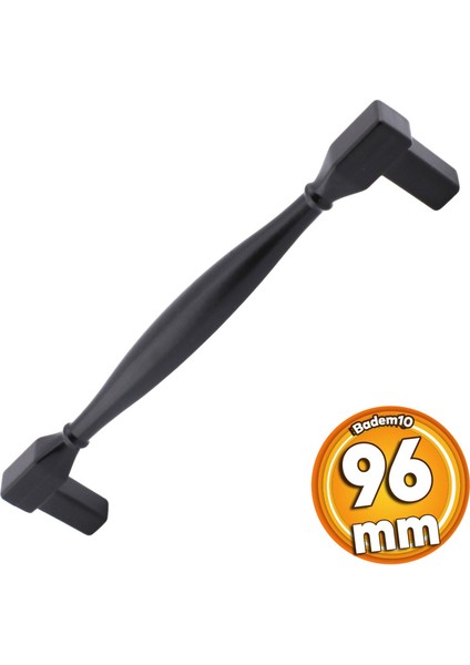 Kare Kulp Mobilya Mutfak Dolabı Çekmece Dolap Kulpları Kapak Kulpu Kulbu Siyah 96 mm Metal
