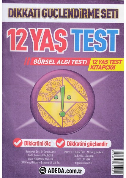 Adeda Yayıncılık Dikkati Güçlendirme Seti Yaprak Test 12 Yaş