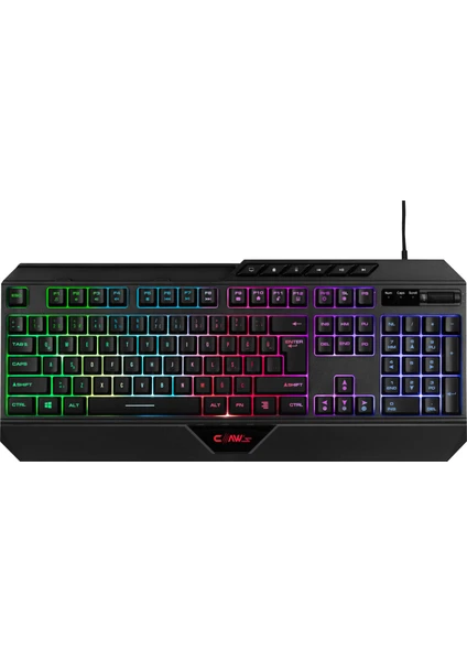 Nexus K1 RGB Full Membran 104 Tuşlu Ekstra Multimedya / Rollover Ses Kontrol Mekanizmalı & Claw's Reflex Örgü Kablolu Gaming Klavye (11 Farklı RGB Efektli)