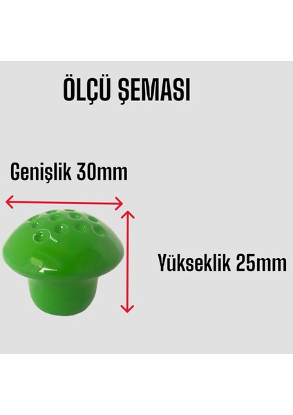 Yeşil Noktalı Mantar Düğme Kulp Çocuk Bebek Mobilya Çekmece Dolap Kapak Kulbu Metal Kulp Aksesuarları Vidalı