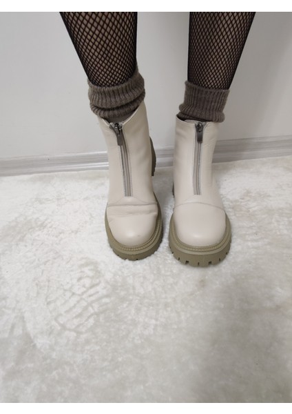 Lucy Deri Önden Fermuarlı Kadın Bot Ary B5 Bej 39 fiyatları