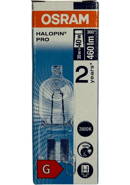 Halopin Pro 35W (40W) 2800K (Sarı Işık) G9 Duylu Halojen Ampul