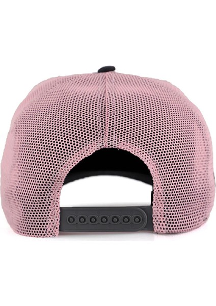 Blackbörk V1 Trucker Kedi - 1 Kod Logolu Unisex Antrasit-Pembe Şapka (Cap)