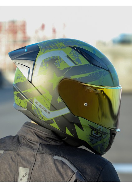 Rapıd 2 Race Thunder Bırds Mat Yeşil-Siyah-Gri Kask