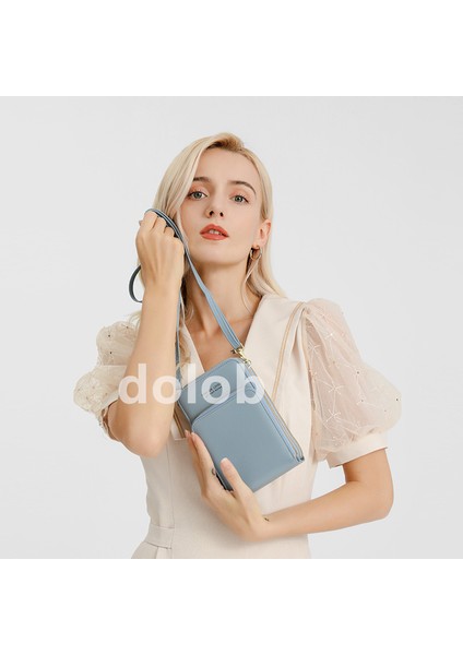 Kadınlar Için Mini Büyük Kapasiteli Cep Telefonu Çantası Yeni Üç Çekmeli Omuz Çantası Anahtar Bozuk Para Cüzdanı Omuz Crossbody Küçük Deri Çanta (Yurt Dışından)