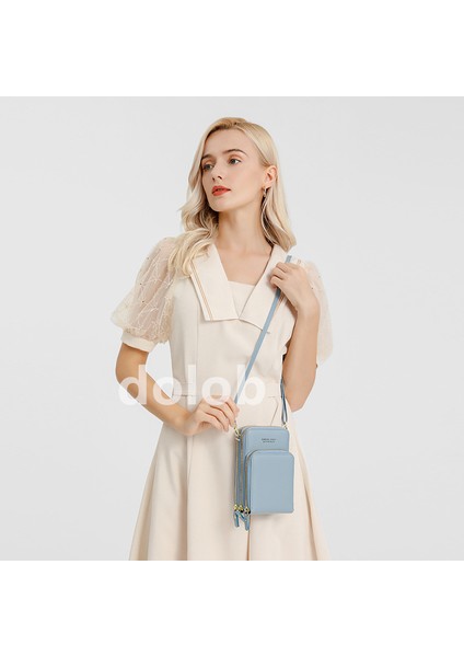 Kadınlar Için Mini Büyük Kapasiteli Cep Telefonu Çantası Yeni Üç Çekmeli Omuz Çantası Anahtar Bozuk Para Cüzdanı Omuz Crossbody Küçük Deri Çanta (Yurt Dışından)