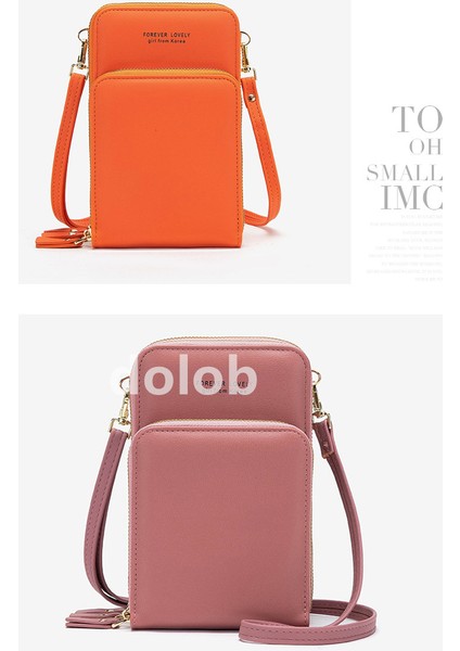 Kadınlar Için Mini Büyük Kapasiteli Cep Telefonu Çantası Yeni Üç Çekmeli Omuz Çantası Anahtar Bozuk Para Cüzdanı Omuz Crossbody Küçük Deri Çanta (Yurt Dışından)