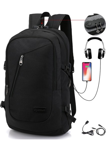 Öğrenci Sırt Çantası USB Şarj Okul Çantası Genç Sırt Çantası Açık Seyahat Erkek ve Kadın Gelgit (Yurt Dışından)