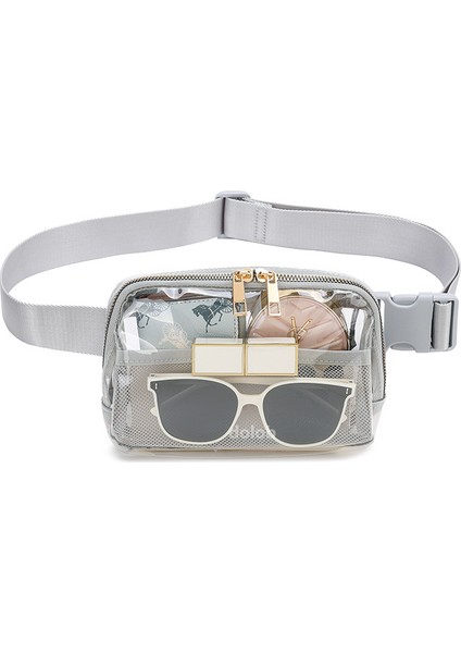 Şeffaf Bel Çantası Naylon Su Geçirmez Göğüs Çantası Açık Hava Sporları Koşu Bel Çantası Erkekler ve Kadınlar Için Crossbody Bel Çantası (Yurt Dışından)