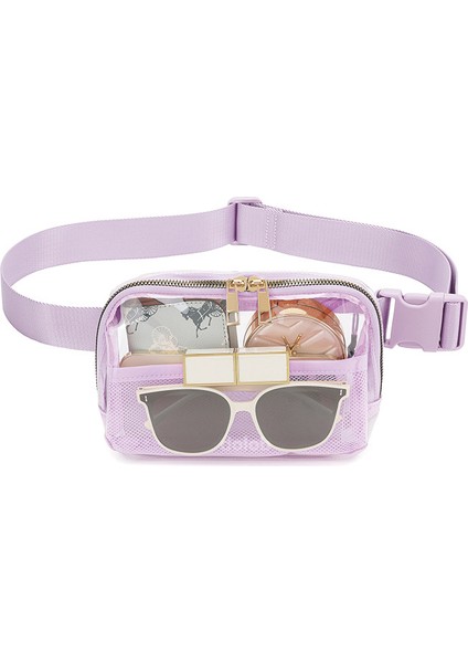 Şeffaf Bel Çantası Naylon Su Geçirmez Göğüs Çantası Açık Hava Sporları Koşu Bel Çantası Erkekler ve Kadınlar Için Crossbody Bel Çantası (Yurt Dışından)