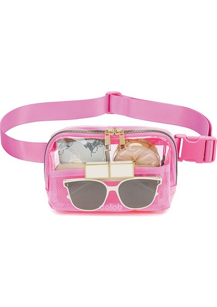 Şeffaf Bel Çantası Naylon Su Geçirmez Göğüs Çantası Açık Hava Sporları Koşu Bel Çantası Erkekler ve Kadınlar Için Crossbody Bel Çantası (Yurt Dışından)