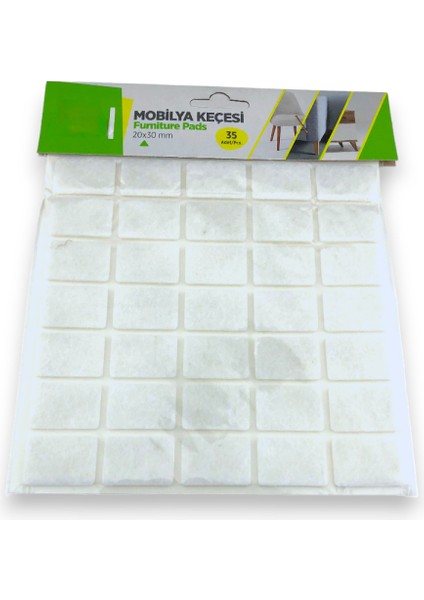 Yapışkanlı Sandalye Koltuk Mobilya Ayak Keçesi 20 x 30 mm 35 Adet