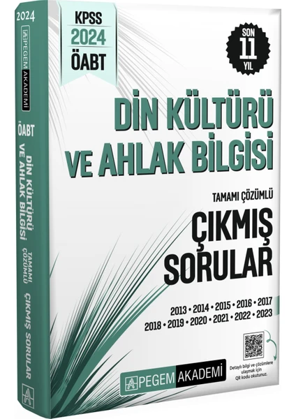 Pegem Akademi Yayıncılık 2024 KPSS ÖABT Din Kültürü ve Ahlak Bilgisi Tamamı Çözümlü Çıkmış Sorular