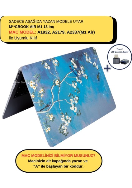 Macbook Air M1 Kılıf 13inç A1932 A2179 A2337 ile Uyumlu VanGogh01NL