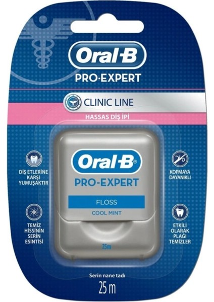 Pro Expert Clinic Line Hassas Dişler Için Diş Ipi 25MT