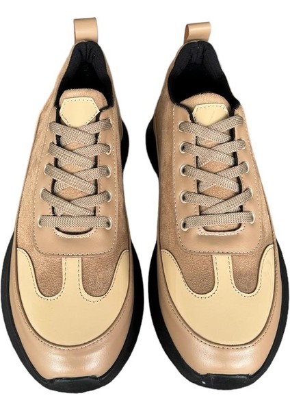 Bağcıklı Kadın Spor Sneaker Ayakkabı Bej fırsatları