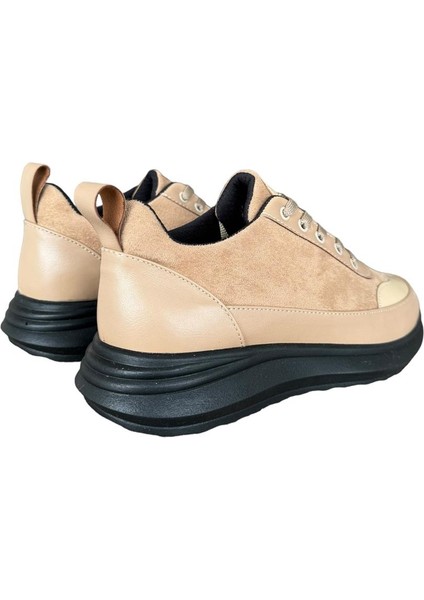Bağcıklı Kadın Spor Sneaker Ayakkabı Bej indirimleri