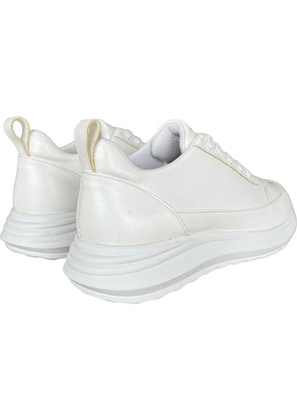 Bağcıklı Kadın Spor Sneaker Ayakkabı Beyaz indirimleri