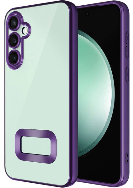 Samsung Galaxy A05S Kılıf Logo Gösteren Kamera Korumalı Silikon Mor