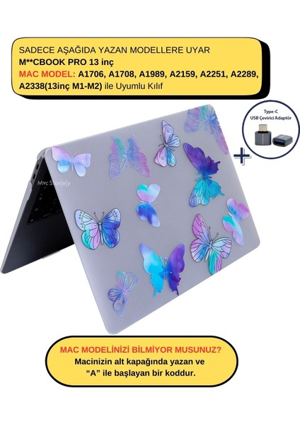 Macbook Pro Kılıf 13 inç M1-M2 A1706-08 A1989 A2159 A2251 A2289 A2338 ile Uyumlu Flower07NL fiyatları