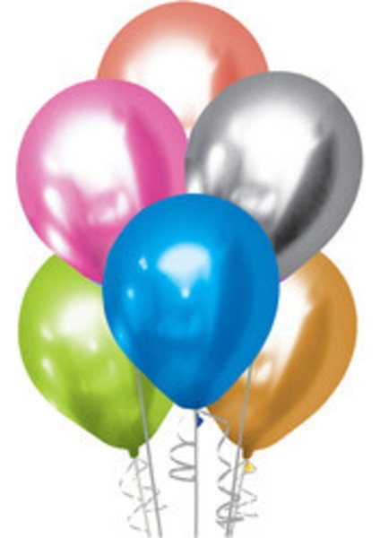 Krom Karışık Renkli Balon Parti Balonları 50'li