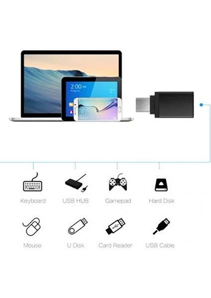 Type-C To USB 3.0 (Yüksek Hızlı) Veri Aktarımı Otg Çevirici Dönüştürücü Adaptör