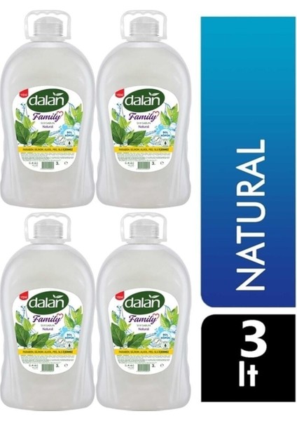 Family Sıvı Sabun Natural 3 Lt x 4 Adet