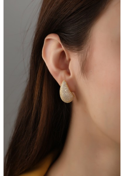 925 Ayar Gold Bottega Gözyaşı Taşlı Damla Küpe fiyatları