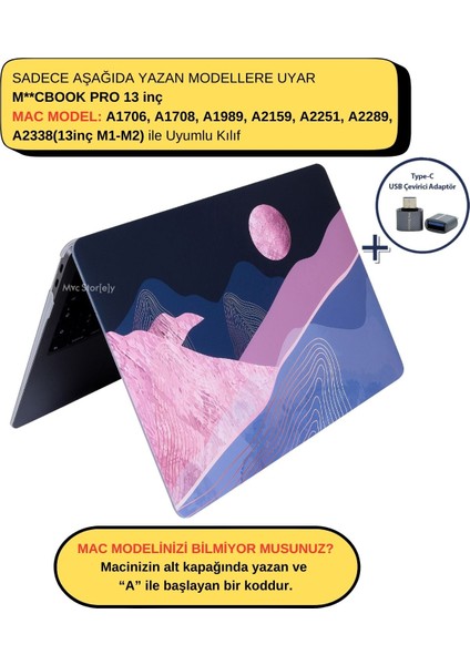 Macbook Pro Kılıf 13 inç M1-M2 A1706-08 A1989 A2159 A2251 A2289 A2338 ile Uyumlu W.L01NL