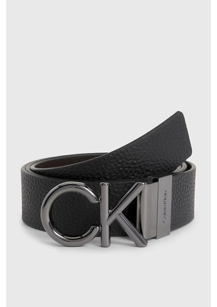 Erkek Marka Logolu Deri Günlük Kullanım Siyah Kemer K50K510948-BAX