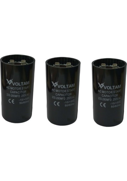 233-280 Mf 3' Lü Paket 250 Volt Ac Ilk Devre Hareketi Kondansatör