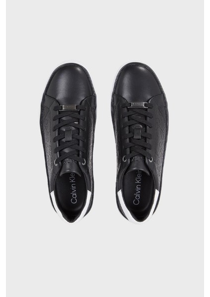 Kadın Marka Logolu Bağcıklı Kaydırmaz Tabanlı Günlük Siyah Sneaker HW0HW01870-0GQ