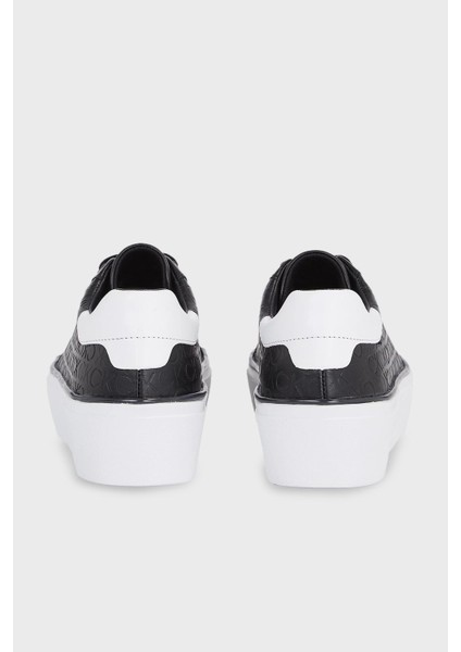 Kadın Marka Logolu Bağcıklı Kaydırmaz Tabanlı Günlük Siyah Sneaker HW0HW01870-0GQ