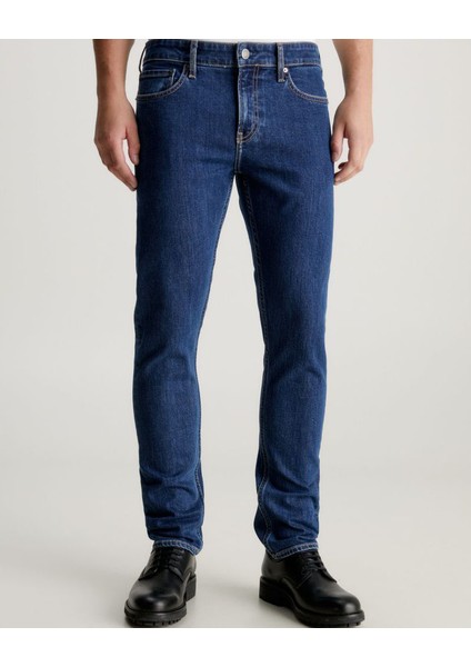 Calvin Klein Erkek Denim Kumaş  Normal Bel Düz Model Lacivert Jeans K10K112374-1BJ