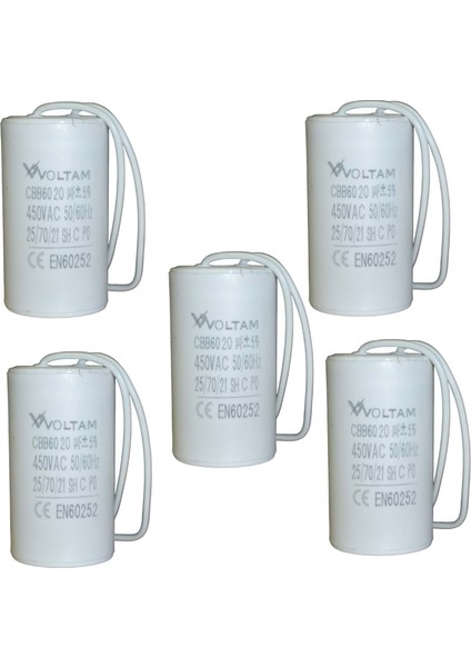 20 Mf 5' Li Paket 450 Volt Daimi Devre Kondansatör