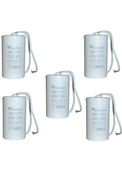 15 Mf 450 Volt 3' Lü Paket Daimi Devre Kondansatör