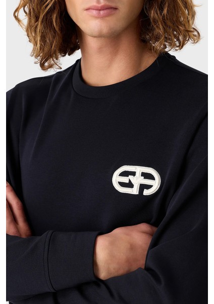 Erkek Marka Logolu Uzun Kollu Rahat Lacivert Sweatshirt 8N1ML7 1JHSZ-0920 fiyatları