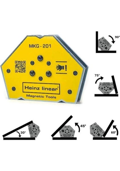 Heinz Linear Manyetik Kaynak Gönyesi 5 Açılı MKG-201
