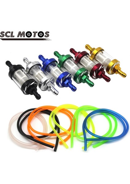 Şeffaf Stil Scl Motos Motosiklet 8mm Benzinli Akaryakıt Yağ Filtresi Benzin Hat Içi Filtre Yakıt Hortumu Boru Tüpü Moto Scooter Için Klipsli Kir Bisiklet (Yurt Dışından) modelleri