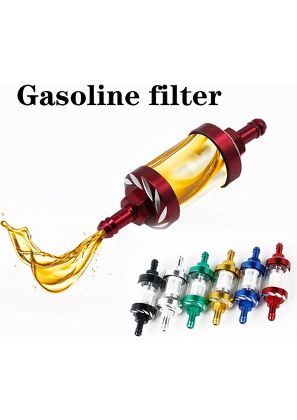 Kırmızı Stil 8mm C Alüminyum Alaşımlı Cam Motosiklet Gaz Yakıt Benzinli Yağ Filtresi Moto Aksesuarları Atv Dirt Pit Bike Motocross Için (Yurt Dışından) fiyatları