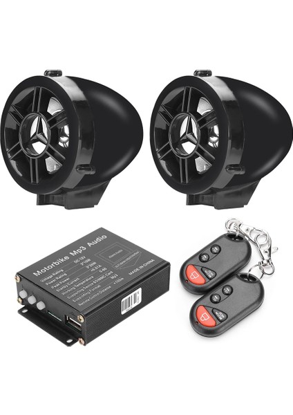 Uzaktan Motosiklet Mp3 Fm Radyo Bluetooth Uyumlu Hoparlör Alarm Sistemi Geniş Uygulama Kapsamı Basitlik Stereo Amplifikatör (Yurt Dışından)