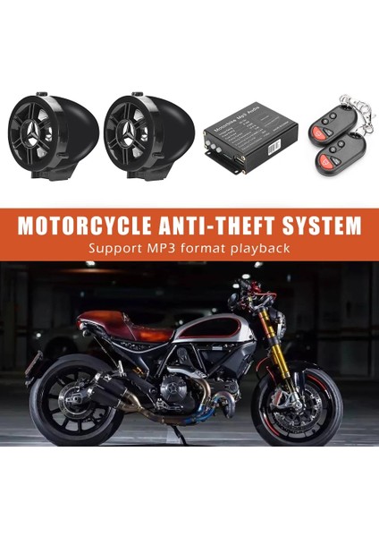 Uzaktan Motosiklet Mp3 Fm Radyo Bluetooth Uyumlu Hoparlör Alarm Sistemi Geniş Uygulama Kapsamı Basitlik Stereo Amplifikatör (Yurt Dışından)