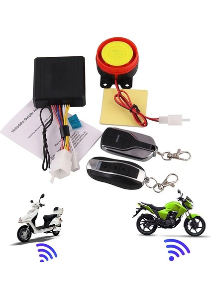 12V Motosiklet Alarm Sistemi Hırsızlığa Karşı Uzaktan Kumanda Güvenlik Sistemi 125DB Anahtar Kabuk Hoparlör Motosiklet Scooter Alarm Sistemi (Yurt Dışından)