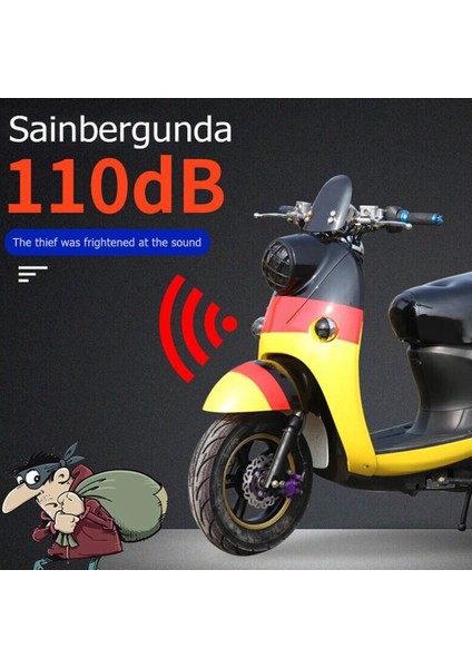 Uzaktan Kumanda Elektrikli Scooter Alarm Güvenlik Sistemi Su Geçirmez Toz Geçirmez E-Bisiklet Moped 110DB Akıllı Hırsızlığa Karşı Alarm (Yurt Dışından)