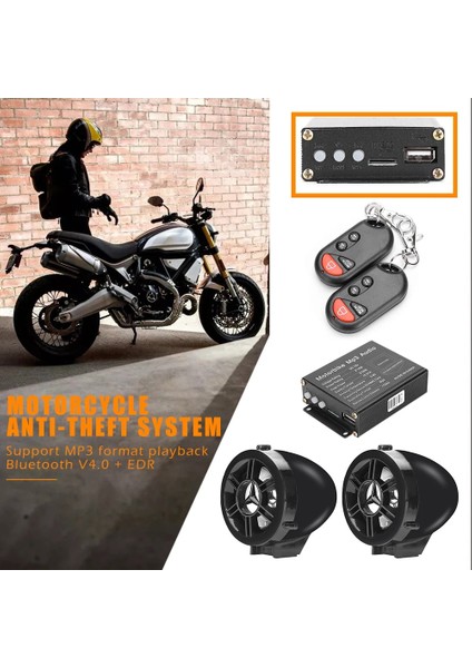 Uzaktan Kumandalı Motosiklet Alarm Ses Sistemi Geniş Kapsamlı Su Geçirmez Mp3 Fm Radyo Bluetooth Uyumlu Hoparlör Stereo Amplifikatör (Yurt Dışından) fırsatları